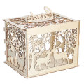 Wooden Loving Deer Wedding Card Box Wedding Money Box Wooden Gift Case With Lock Wedding Birthday Pa