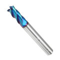 Drillpro 5pcs 3-8mm HRC65 Blue NACO Coated Milling Cutter 4 Flutes Tungsten Carbide Milling Cutter C