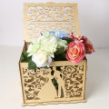 Wooden Card Box Wedding Advice Wishing Box with Lock Gift Wedding Party Favor