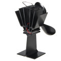 EQ2-BK(3BL) Heat Powered Wood Stove Fan Silent Eco-Friendly Fireplace Fan for Wood Log Burner