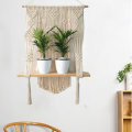 Woven Macrame Plant Hanger Wall Hanging Bohoes Wall Art with Tassels Home DIY Hanging Craft Decorati