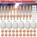 58Pcs Plasma Cutter Consumables Air Plasma Cutter Welding Torch Electrode Nozzle Shield Cup Consumab