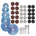 Drillpro 42Pcs Rotary Cutting Wheels Tool Kit HSS Blue Nano Coating Circular Saw Blade for Metal & D