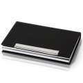 Deli 7628 Portable Magnetic Buckle Business Card Holder PU Leather Name Card Case Business ID Credit