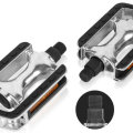 WEST BIKING 1 Pair Aluminum Alloy Bike Pedals Reflective Strip Cycling Pedals Bicycle Accessories