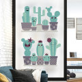 Miico FX82028 Cartoon Wall Sticker Cactus Printing Sticker Glass Door Wall Decoration Stickers DIY S
