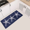 45x115cm Anti-slip Soft Flannel Door Mat Kitchen Floor Rug Bathroom Carpet Blue