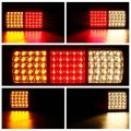 12V 75 LED Rear Tail Lights Brake Reverse Lamp Red+Yellow+White Waterproof For Truck Ute Boat Traile