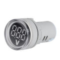 5pcs White ST16VD 22mm Hole Size 6-100 VDC Digital Voltmeter Round Voltage Detector Tester Mini LED