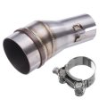 51mm To 35mm Motorcycle Stainless Exhaust Muffler Pipe Adapter Connector Polished 2``