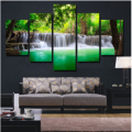 Rimless Landscapes Green Waterfalls High Definition Spray Paintings For Room Decorations