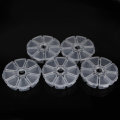 5Pcs 8 Compartments Clear Round Beads Display Storage Plastic Case Box