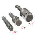 3pc 1/4 Inch Hex Socket Driver Set Wrench Adapter Extension Bar Bit