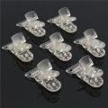 10pcs T-Shaped Plastic Clear Dummy Soother Pacifier Holder Badge Clips Suspender