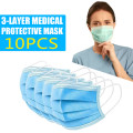 10PCS 3-Layer Protective Mask PM2.5 Breathable Face Mask Non-Woven Anti Dust Proof Disposal Mask Set