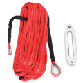 New 12MMX30M 12000lbs Synthetic Rope Winch Cable Anchor Red With Hawse Fairlead