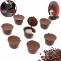 8Pcs Set Refillable Coffee Capsules for Dolce Gusto Reusable Brewers Refill Coffee Cup Filter