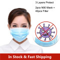 40pcs/lot N90 3Layers Protect Mouth Mask Surgical Mask Anti-Dust Anti-Virus Meltblown FiberFilter Fa