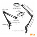 37+37cm Length Magnifying Glass Repair Lamp 3 Color LED Cold Light Beauty Tattoo Clip Table Lamp