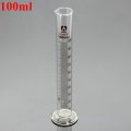 100mL Glass Graduated Measuring Cylinder Tube Round Base w/ Spout Lab Glassware