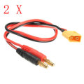 2 X 18AWG 4mm XT60 Connector to Banana Plug Battery Connectors Charger Cable 20cm