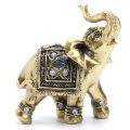 Resin Feng Shui Elephant Trunk Statue Lucky Wealth Figurine Home Decoration