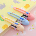 7 Colors Pressed Ballpoint Pen 0.5mm Multicolor Ballpoint Pen Cute Pattern With Clip Multifunction F