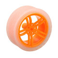 2Pcs 65*27mm Orange+Transparent Color Rubber Wheels for TT Motor  Smart Chassis Car