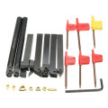 Drillpro CT-12 50pcs Carbide Inserts with 7pcs 12mm Shank Lathe Turning Tool Holder DCMT070204 CCMT0