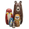5 Nesting Dolls Wooden Aniimal Bear Russian Doll Matryoshka Toy Decor Kid Gift