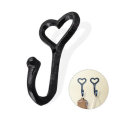 Black Loveheart Cast Iron Key Coat Hook Wall Mounted Heart Hanger Home Decor