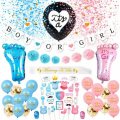 Gender Reveal Party Supplies Set Foil Latex Confetti Balloons Baby Shower Decor for Party Supplies D