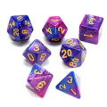 Polyhedral Dice Purple&Blue 7 Piece D&D RPG MTG Party Game Toy Set