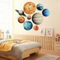 9Pcs/set Planet Stickers Solar System Planets Wall Stickers Wall Decal Home Living Room Kids Room Ba