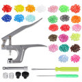 350Pcs DIY Craft KAM Snaps T5 Snap Starter Plastic Poppers Fasteners + Pliers
