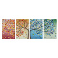 4pcs Canvas Wall Art Painting 40*60cm Hanging Pictures Season Trees Living Hall Decoration Supplies