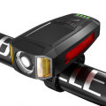 Black BIKIGHT 3-in-1 350LM COB Bike Light + USB Horn Lamp + Speed Meter LCD Screen 5-Modes Waterproo