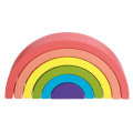 Rainbow Arched Building Block Combination Wooden Children`s Educational Colorful Semicircle Building