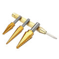 4pcs 3/16-1/2 1/4-3/4 1/8-1/2 Titanium Coated Step Drill Bit with Automatic Center Pin Punch
