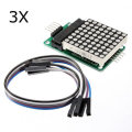 3Pcs MAX7219 Dot Matrix Module MCU LED Control Module Kit