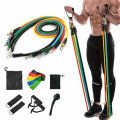 17 Pcs Resistance Band Set Yoga Pilates Abs Exercise Fitness Tube Indoor Gym