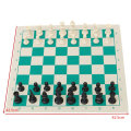43*43cm Outdoor Travel Tournament Size Chess Game Set Plastic Pieces Green Roll Portable Family Game