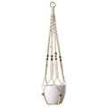 Macrame Flower Pot Planter Holder Basket Hanging Rope with Beads for Home Indoor Outdoor Decorations