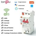 Tongou TUYA 2P 63A Single Phase WIFI Smart Energy Meter Kwh Metering Monitoring Circuit Breaker Time
