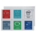 6Pcs Recycling Bin Sticker Trash Bin Stickers Classification Sign Recycle Bin Mixed Pack General Was