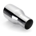 Universal Stainless Steel Exhaust Muffler Double Wall Round Slant 2.25 Inch Inelt 3.5 Inch Outlet