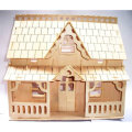 DIY Wooden Blocks Assembly Doll House Model Toys for Kids Gift