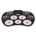 Portable Electronics Drum Set Roll Up Drum Kit 9 Silicone Pads USB Powered with Foot Pedals Drumstic