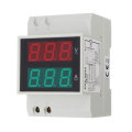 AC 200-450V Din Rail AC LED Dual Display Voltmeter Ammeter Voltage Ampere Gauge