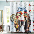 Modern Animal 3D Waterproof Polyester Shower Curtain Dog Octopus Pattern With 12 Plastic Hooks For B